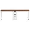 Two Person Desk, Long Computer Desk with 5 Drawers