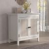 Storage Cabinet, Kitchen Sideboard Cabinet with Rattan Decor Doors, Accent Buffet Cabinet with Adjustable Storage Shelf, Wood Cabinet Organizer for Ha