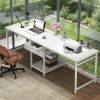 Industrial Two Person Desk, 78" Double Computer Desk with Drawers