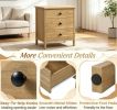 Modern 3-Drawer Nightstand Wooden Bedside Table for Bedroom Furniture And Home Decor