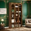 Wood Bookshelf, 5-Tier Rustic Bookcase Display Storage Shelving Unit