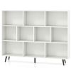 55" x 9.5" x 42" Bookcase w/ 5 Metal Legs 2 Anti-tip Devices Display Cabinet Rack