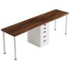 Two Person Desk, Long Computer Desk with 5 Drawers