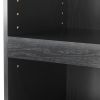 Framed 5-Shelf Bookcase with Adjustable Shelves, True Black Oak